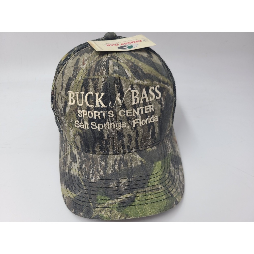 Buck N Bass Sport Center Salt Springs Florida Camo Mesh Trucker Snapback Hat Cap
